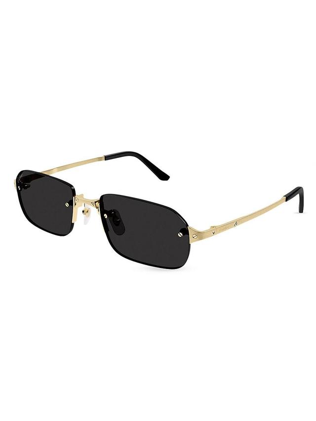 Men's Metal Rimless Rectangle Sunglasses Product Image