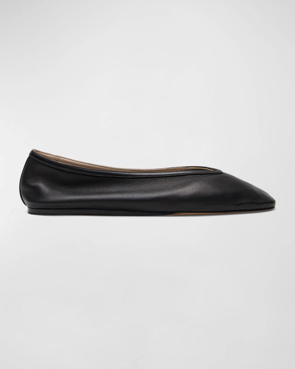 Luna Calfskin Ballerina Flats In Black Product Image