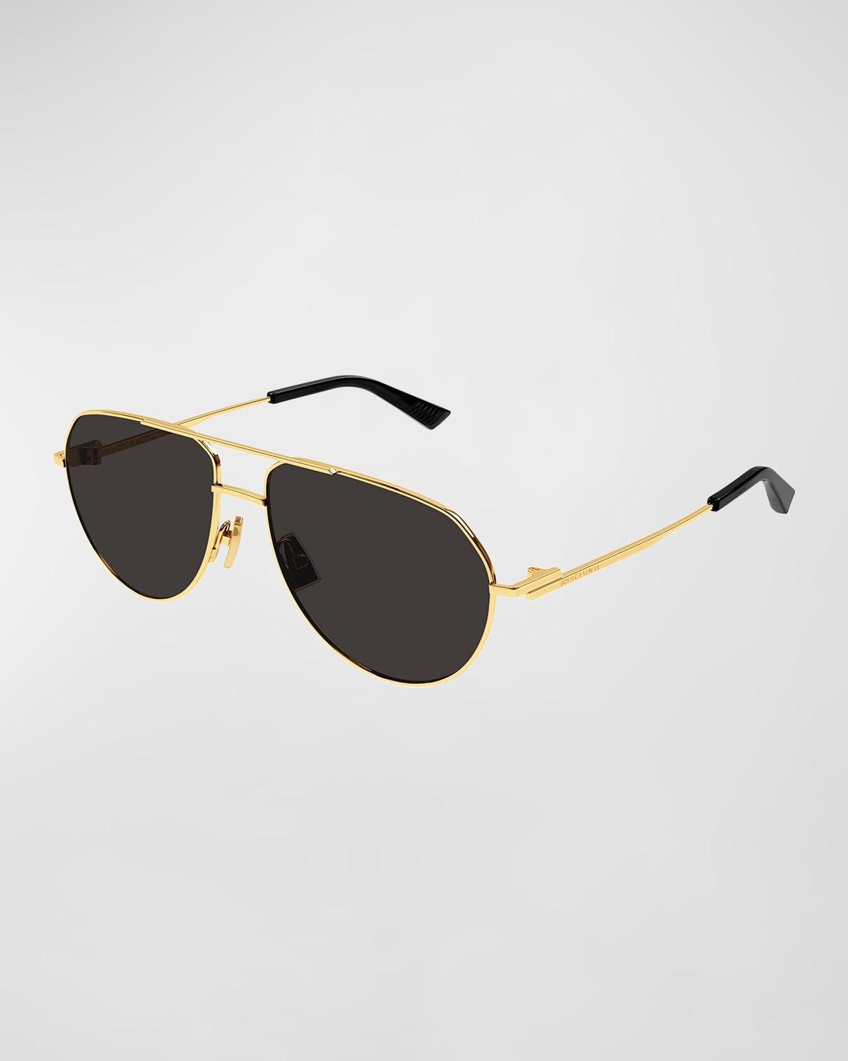 Mens Double-Bridge Metal Aviator Sunglasses Product Image