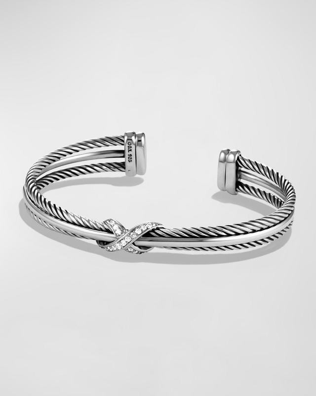 Womens Crossover X Bracelet with Diamonds/7mm Product Image