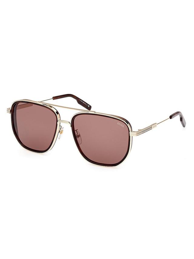 Mens 60MM Pilot Sunglasses Product Image