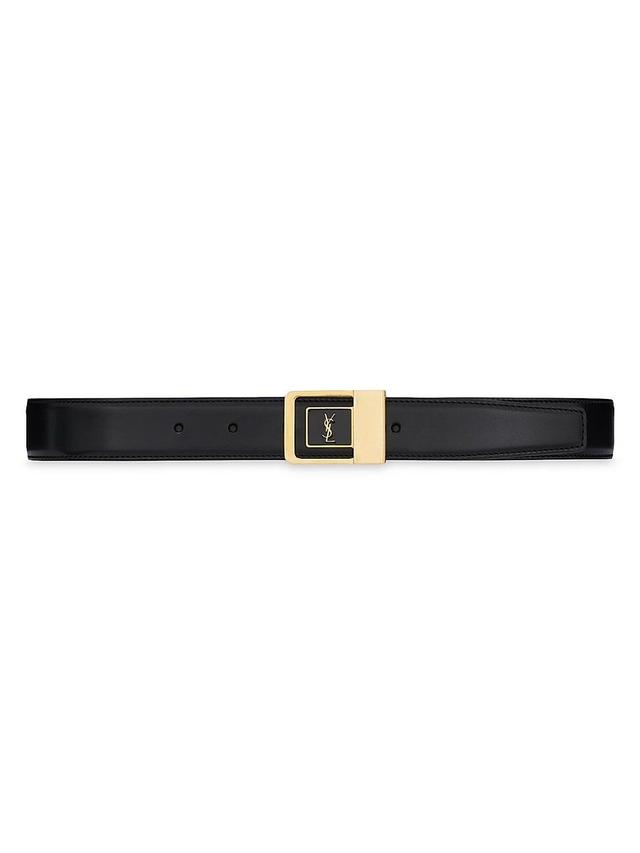 Womens Female Buckle Belt in Lacquered Leather Product Image