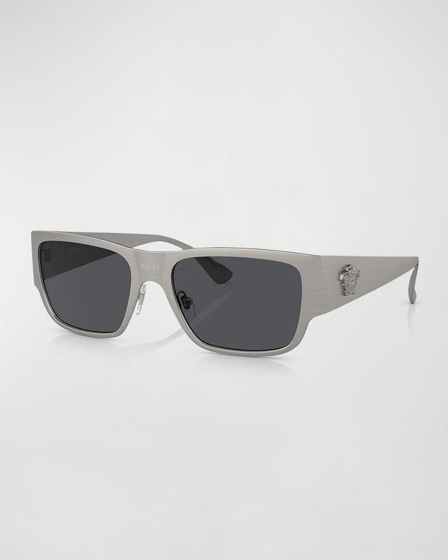 Mens Medusa Metal Square Sunglasses Product Image