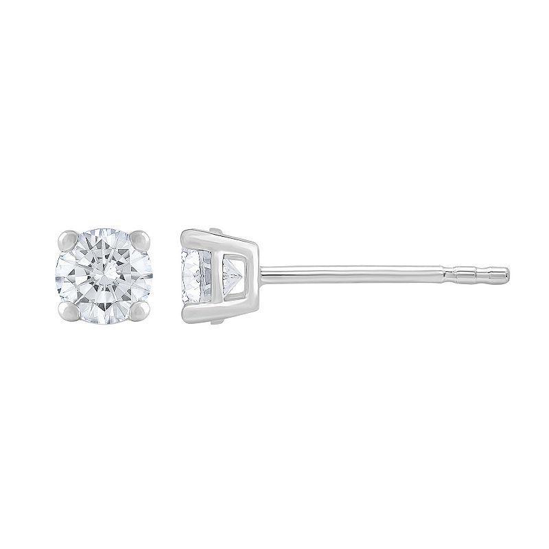 Diamond Medley 14k White Gold 1/2 Carat T.W. Lab-Grown Diamond Stud Earrings, Womens Product Image