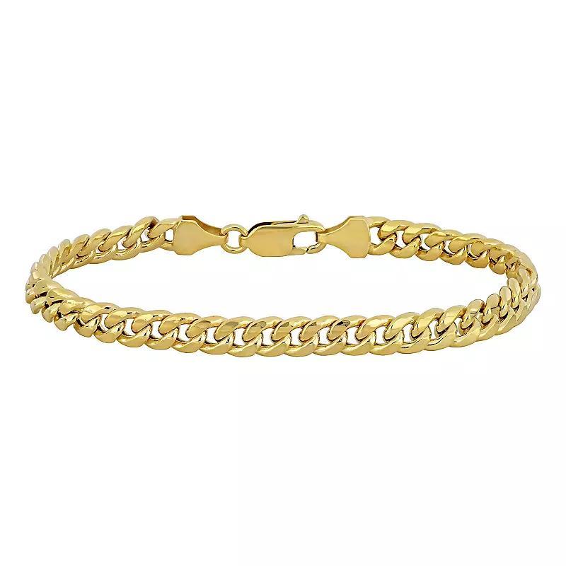 Stella Grace 10k Gold Cuban Link Chain Bracelet, Womens Product Image