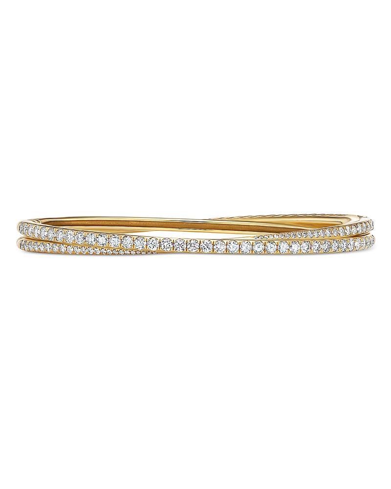 Womens Pav Crossover Two-Row Bracelet in 18K Yellow Gold With Diamonds Product Image