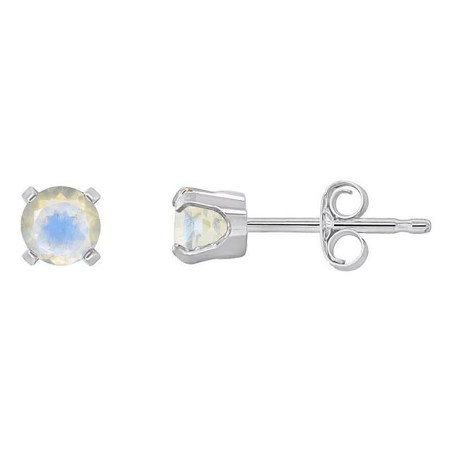 Celebration Gems 14k White Gold Round Gemstone Stud Earrings, Womens, Moonstone Product Image