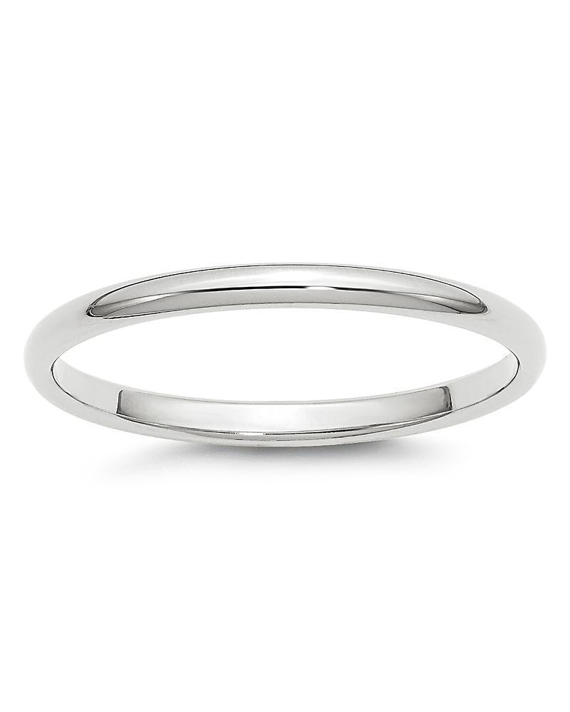 Bloomingdales Mens 2mm Half Round Band Ring in 14K White Gold - 100% Exclusive Product Image