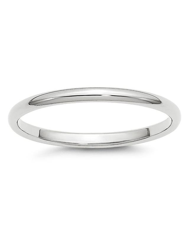 Bloomingdales Mens 2mm Half Round Band Ring in 14K White Gold - 100% Exclusive Product Image