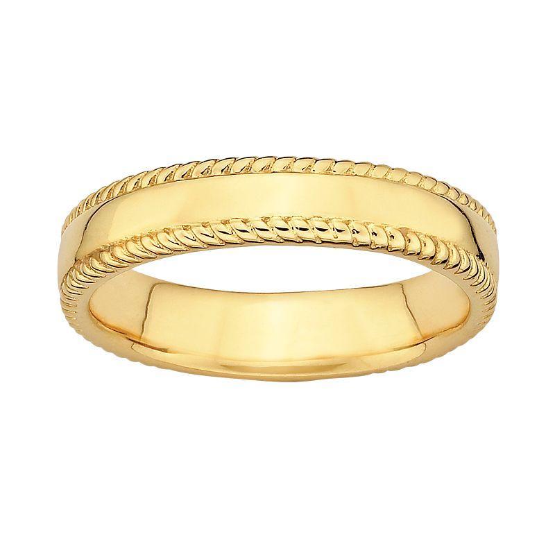 Stacks & Stones 18k Gold Over Silver Milgrain Stack Ring, Womens Product Image