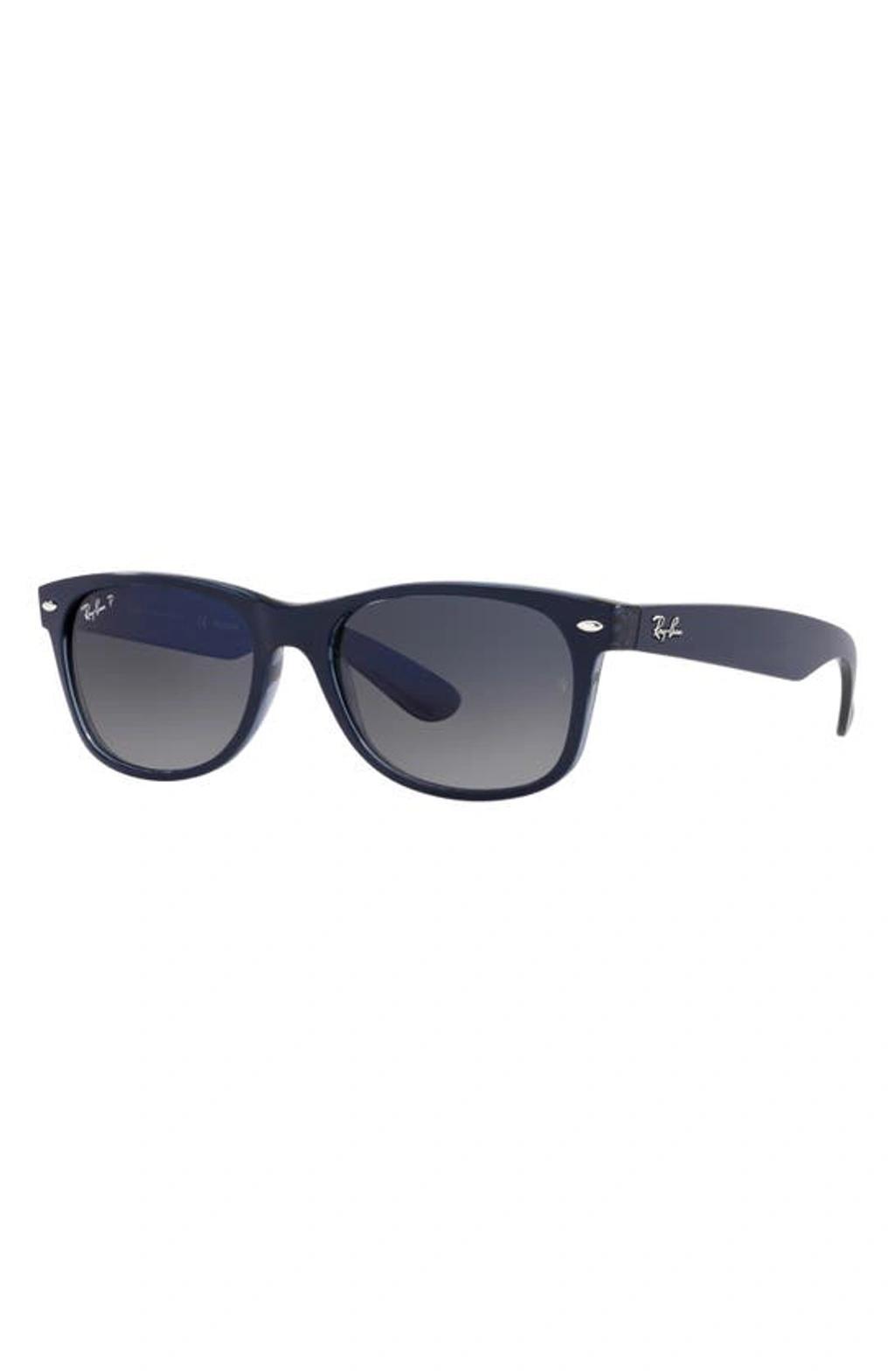 RAY BAN 55mm Gradient Polarized Square Sunglasses In Blue Gradient Product Image