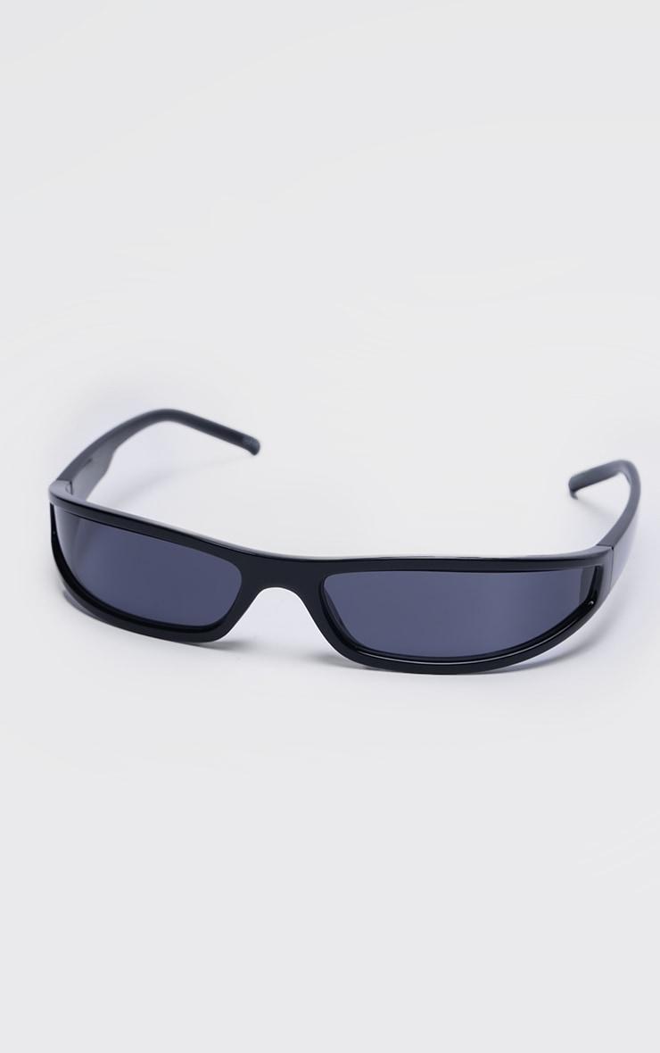 Black Slim Sporty Visor Sunglasses Product Image