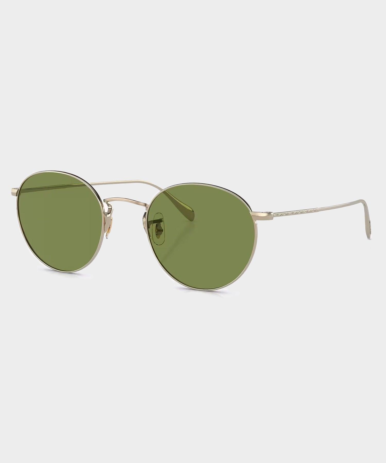 Oliver Peoples Coleridge Sunglasses in Gold With Green Lenses Product Image