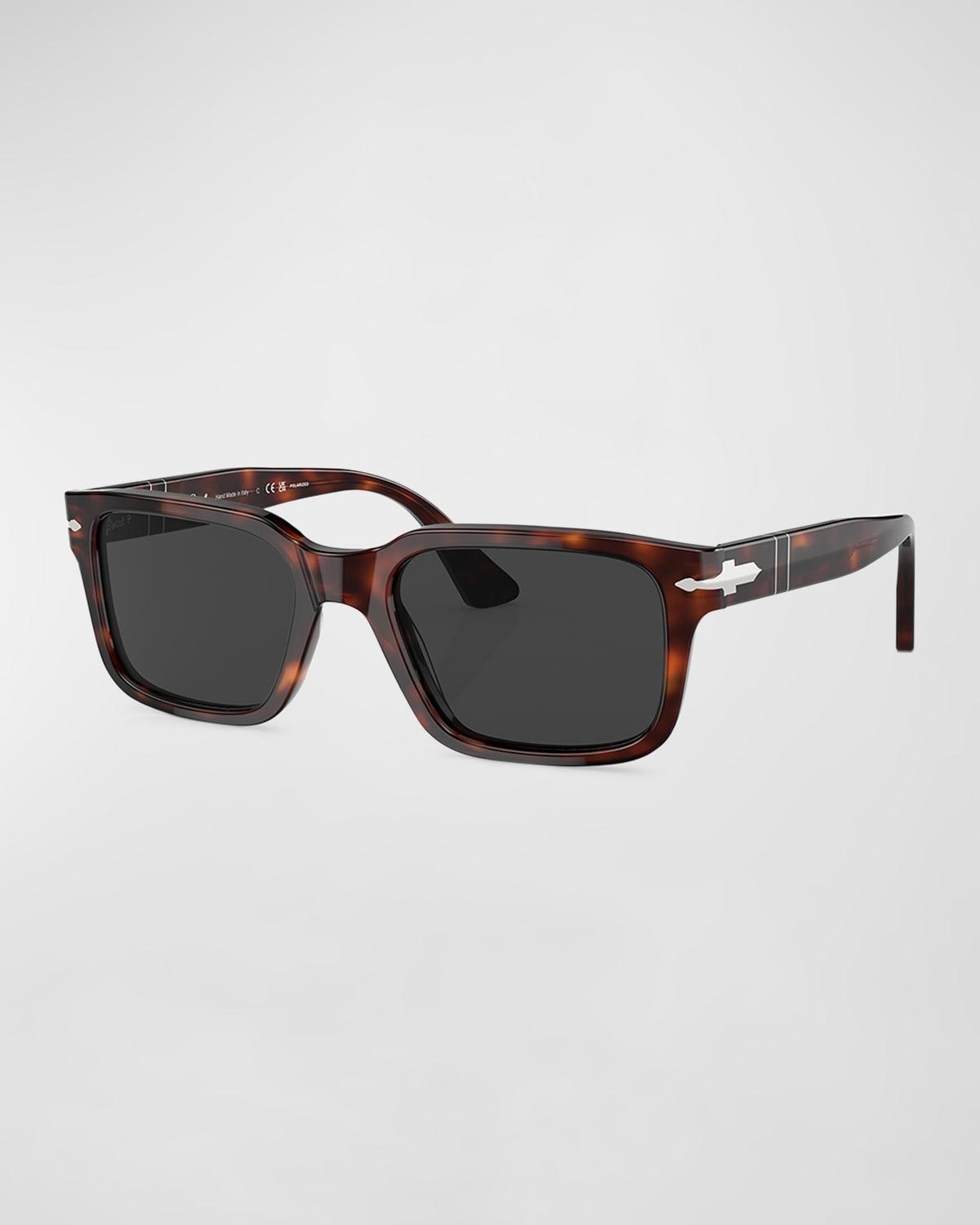 Persol Mens PO3272S Havana 53mm Rectangle Polarized Sunglasses Product Image