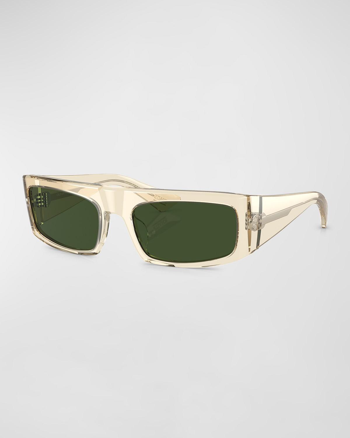 Crystal-Embellished Acetate Oval Sunglasses Product Image