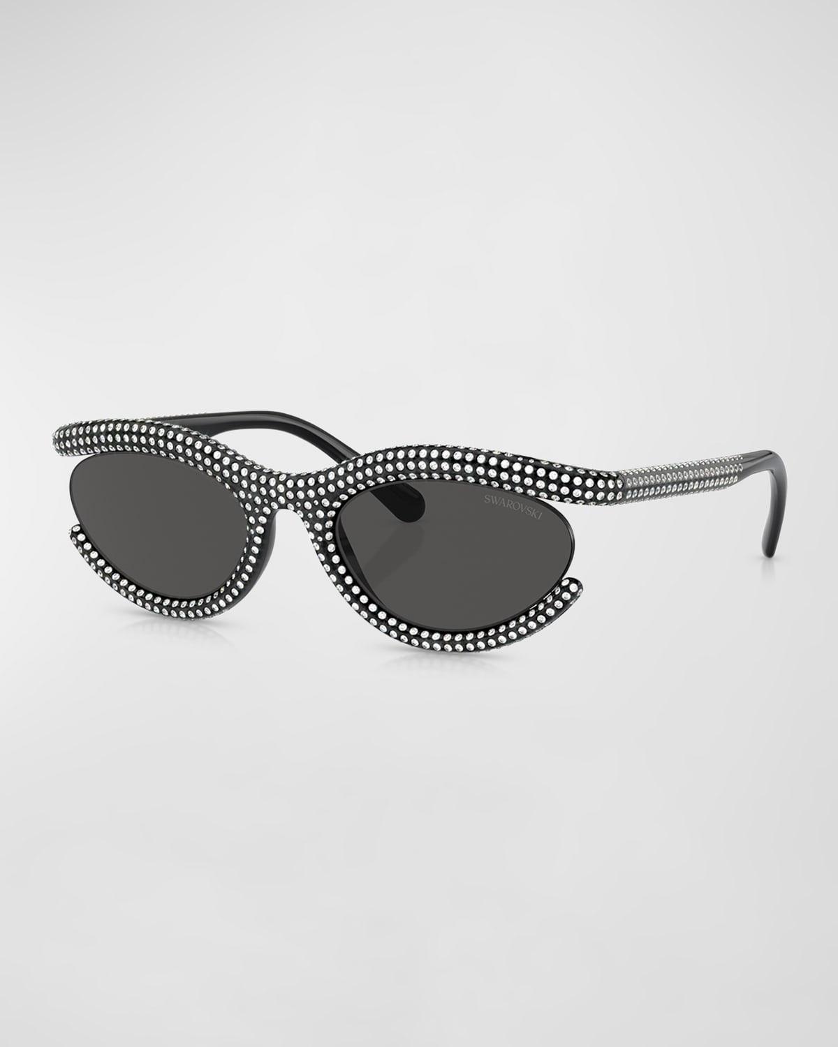 Womens Crystal 54MM Oval Sunglasses Product Image