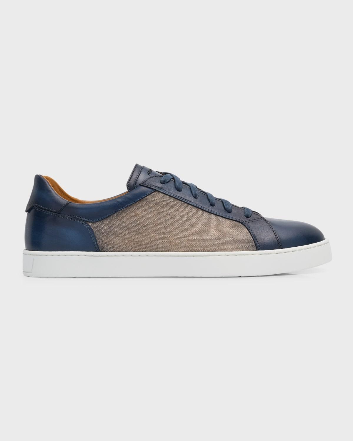 Men's Wyland Linen and Leather Low-Top Sneakers Product Image