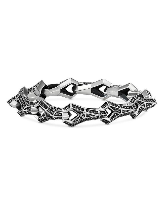 Mens Faceted Link Bracelet In Sterling Silver Product Image