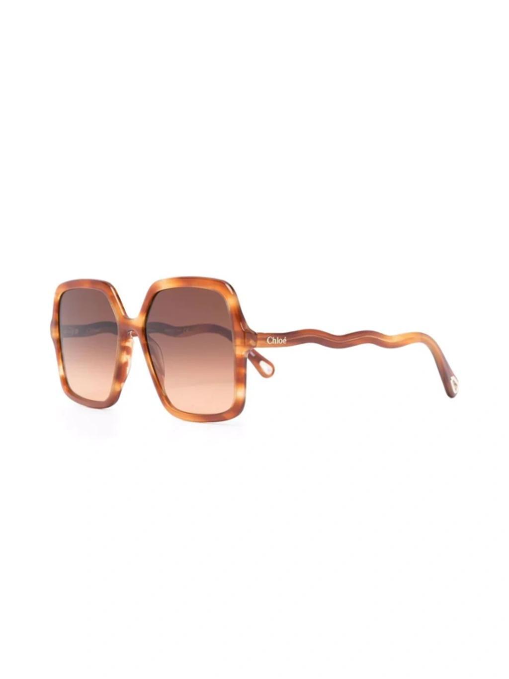 Zelie Oversized Square-frame Tortoiseshell Acetate Sunglasses In Brown Product Image