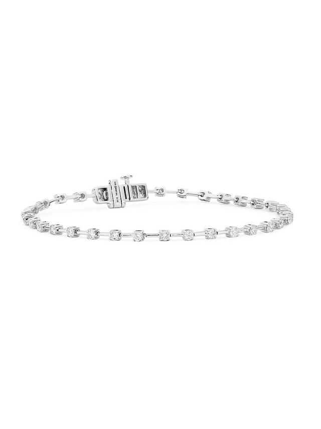 Womens 14K White Gold & 1.5 TCW Diamond Bracelet Product Image