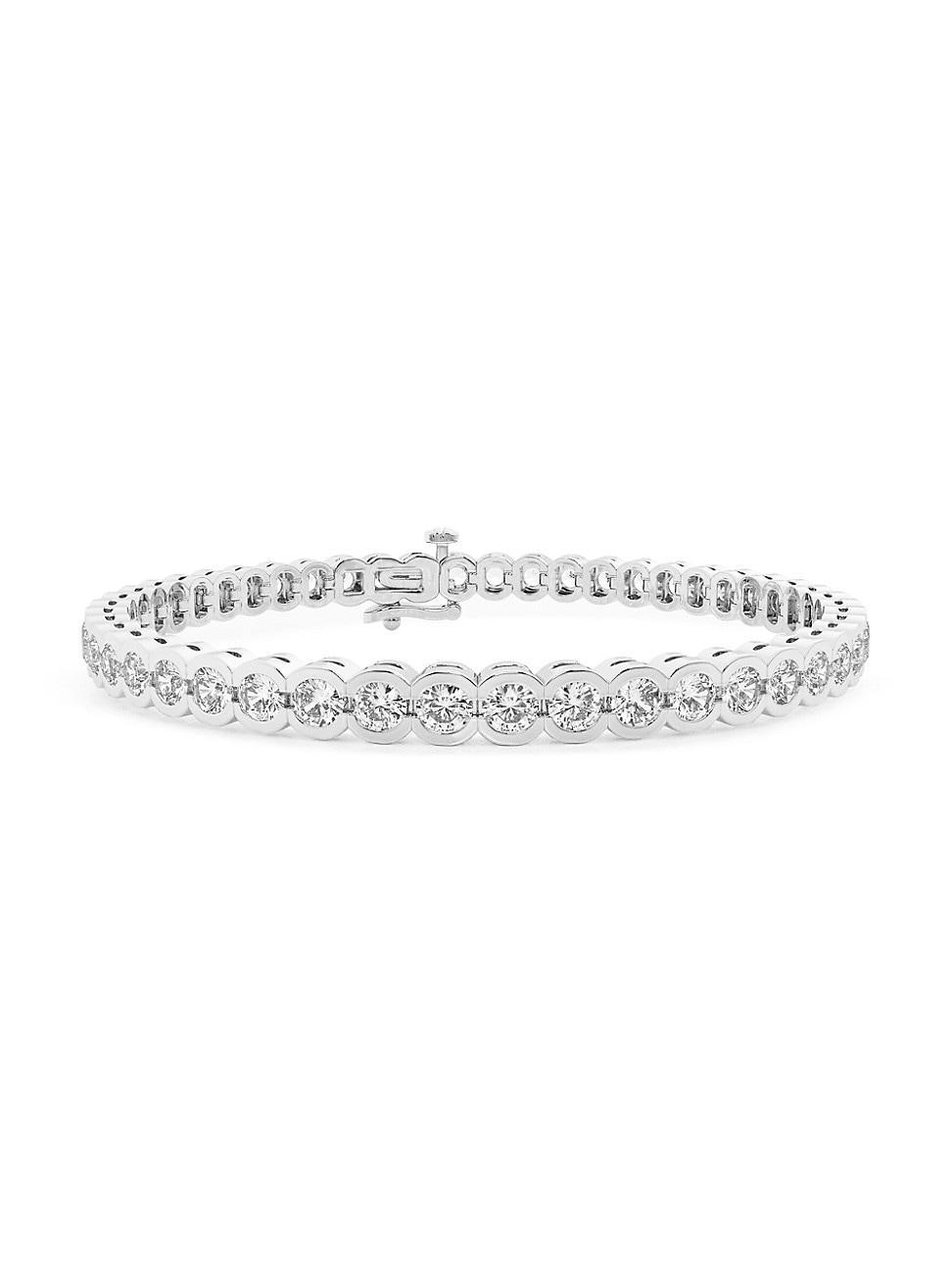 Womens 14K White Gold & Round Lab-Grown Diamond Bezel Tennis Bracelet/1.00-10.00 TCW Product Image