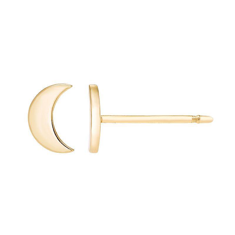 Theia Sky 14k Gold Crescent Moon Stud Earrings, Womens Product Image