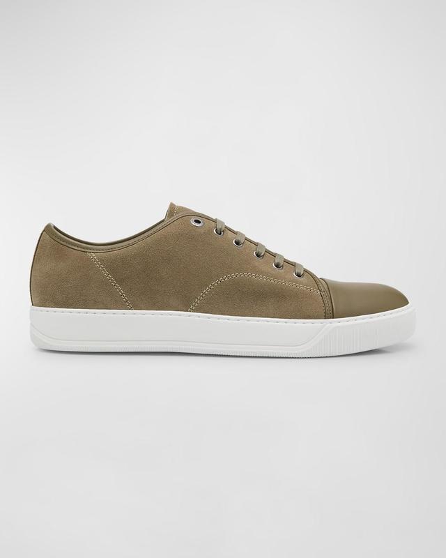 Lanvin Suede And Nappa Captoe Low Top Sneaker Product Image