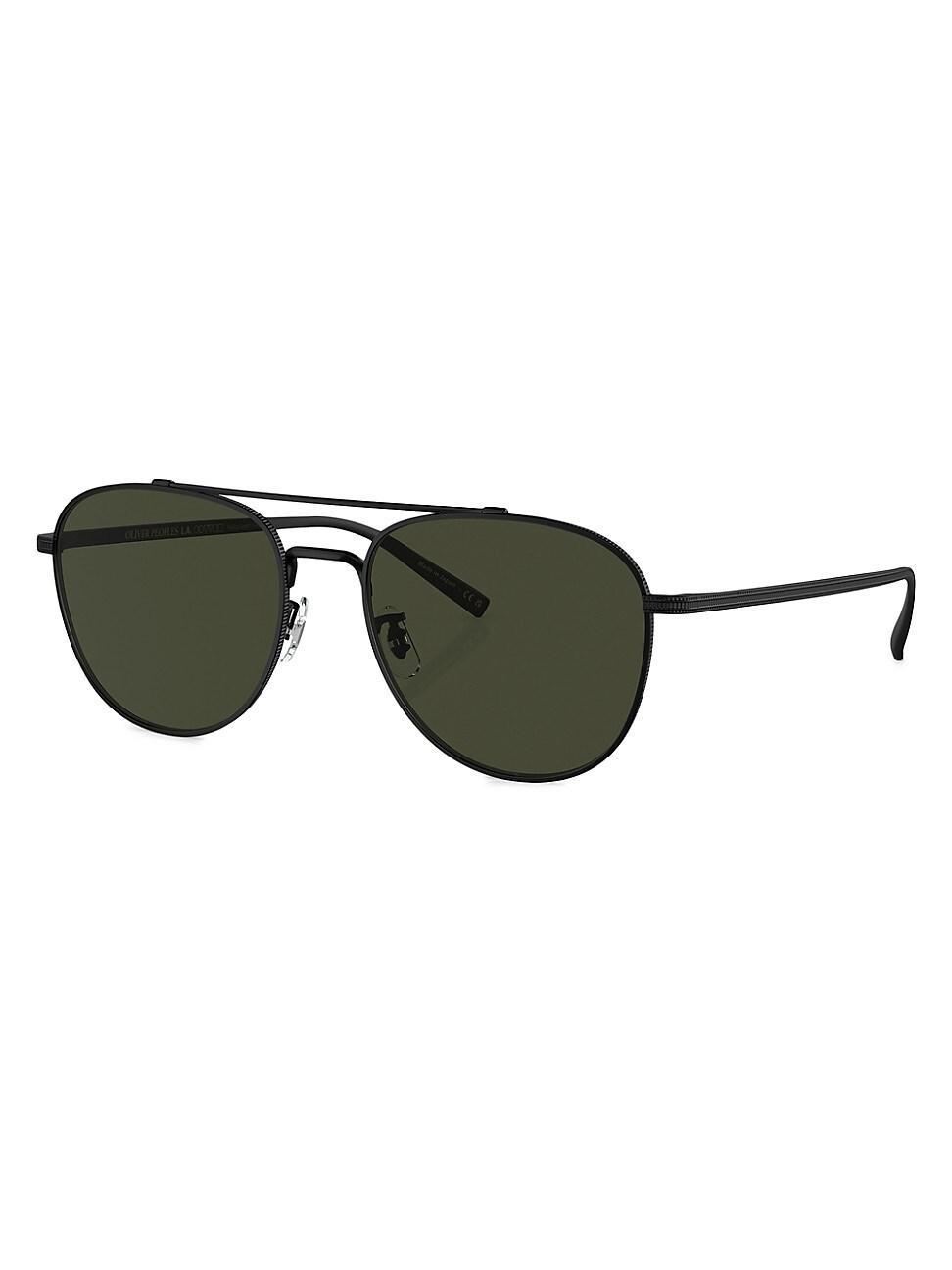 Mens Rivetti Double-Bridge Titanium Aviator Sunglasses Product Image