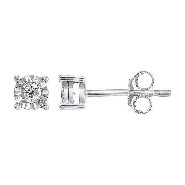 Yours and Mined 10k White Gold 1/10 Carat T.W. Diamond Stud Earrings, Womens, 10k Gold Product Image