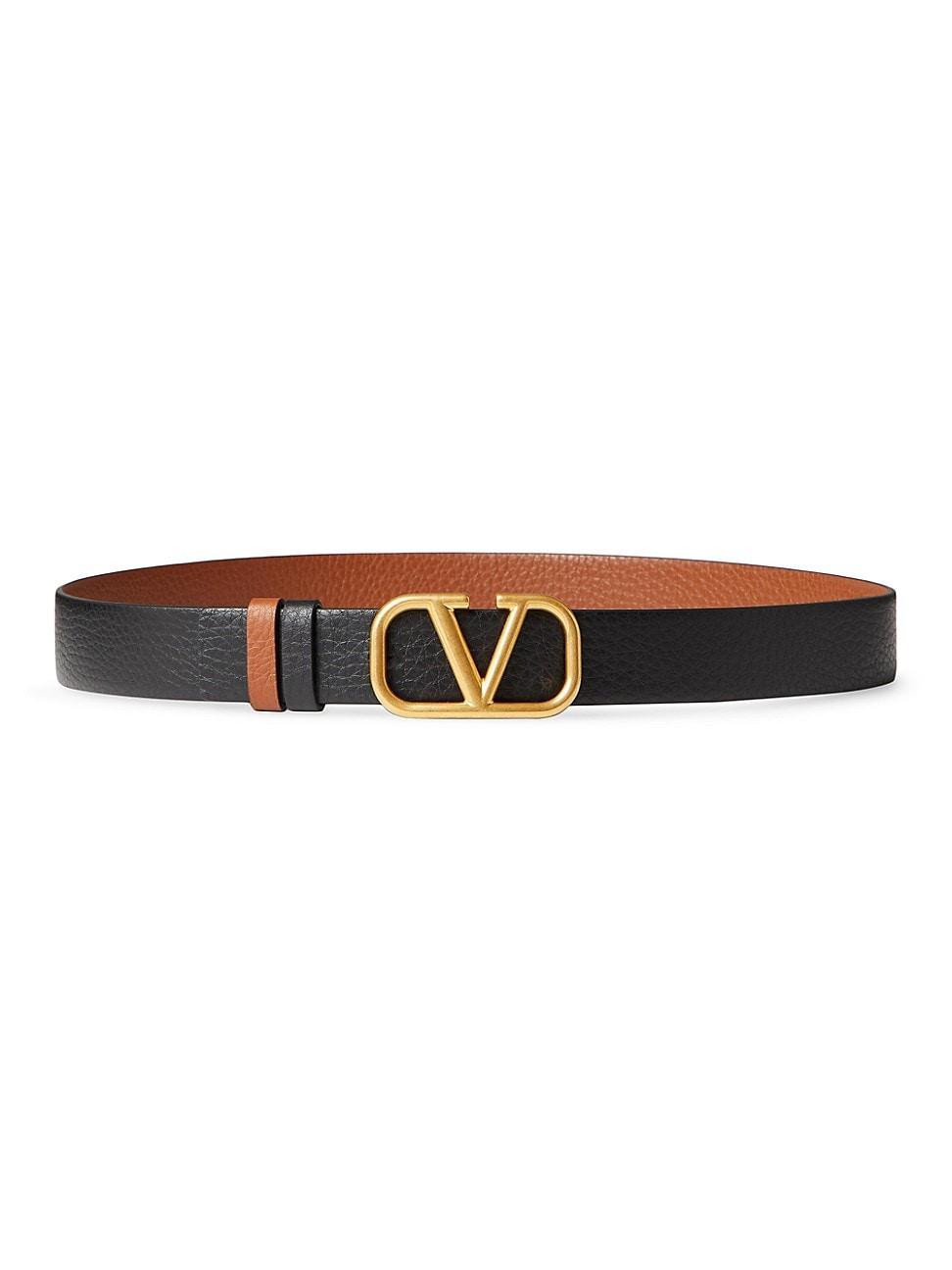 Mens Vlogo Signature Reversible Elk-Print Calfskin Belt 30 Mm Product Image