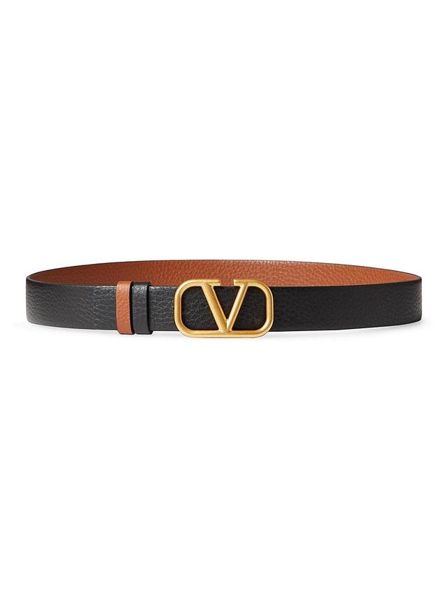 Mens Vlogo Signature Reversible Elk-Print Calfskin Belt 30 Mm Product Image