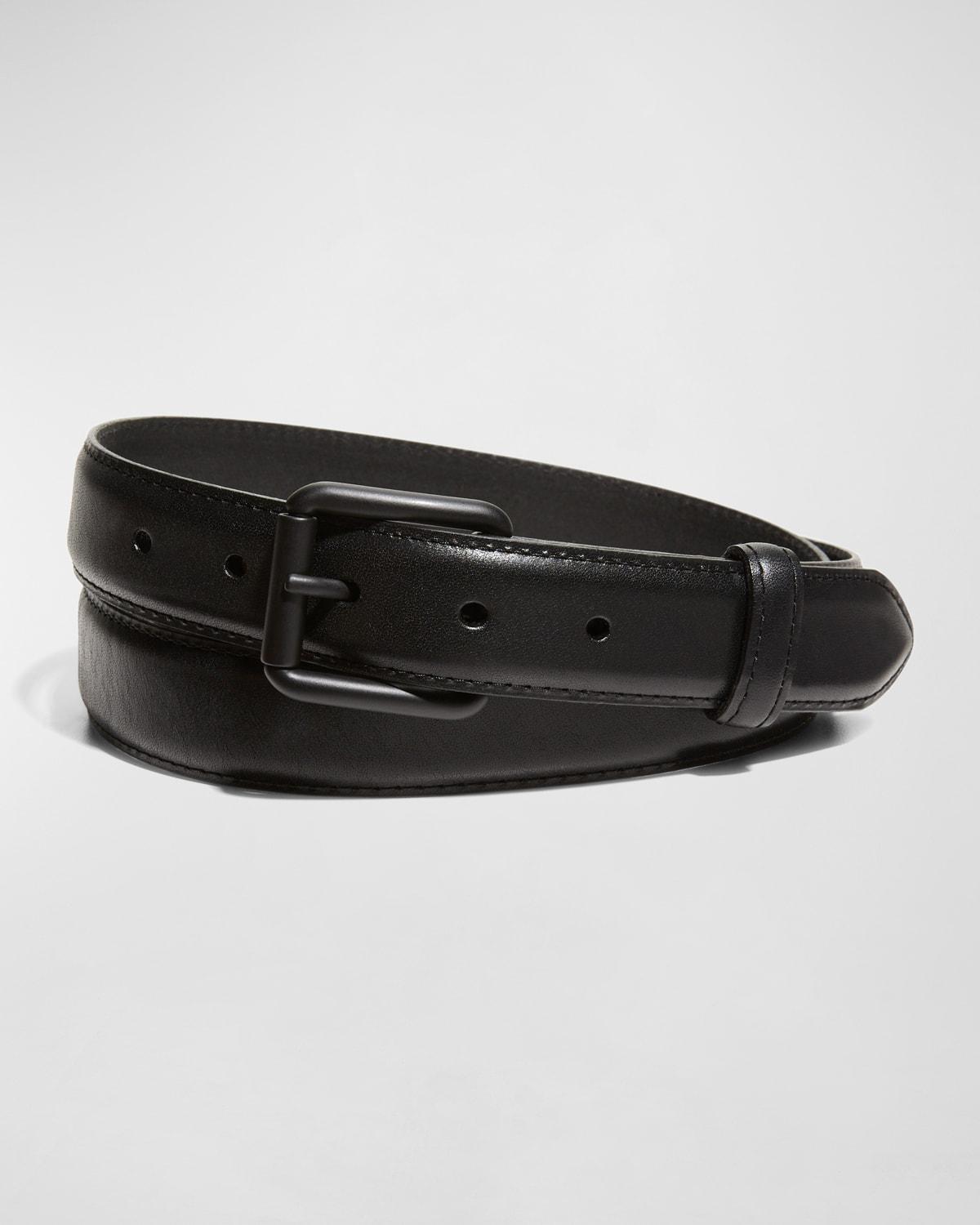 Mens 2-Piece Leather Belt Gift Set Product Image