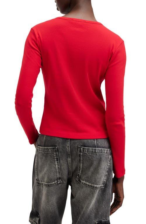 Stevie Long Sleeve Organic Cotton T-shirt In Savvy Red Product Image