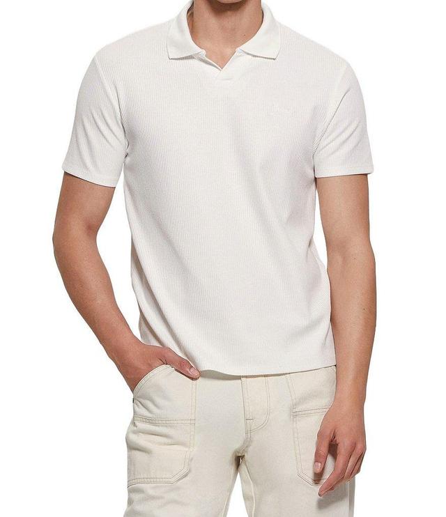 Guess Ryker Rib Knit Short Sleeve Polo Shirt Product Image