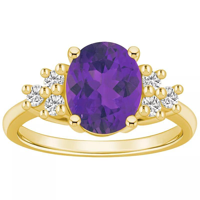 Alyson Layne 14k Gold Oval Amethyst & 1/3 Carat T.W. Diamond Ring, Womens Purple Product Image