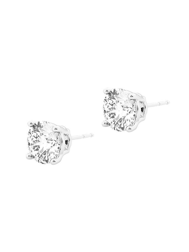 Womens 14K White Gold & 1.5 TCW Round Diamond Stud Earrings Product Image