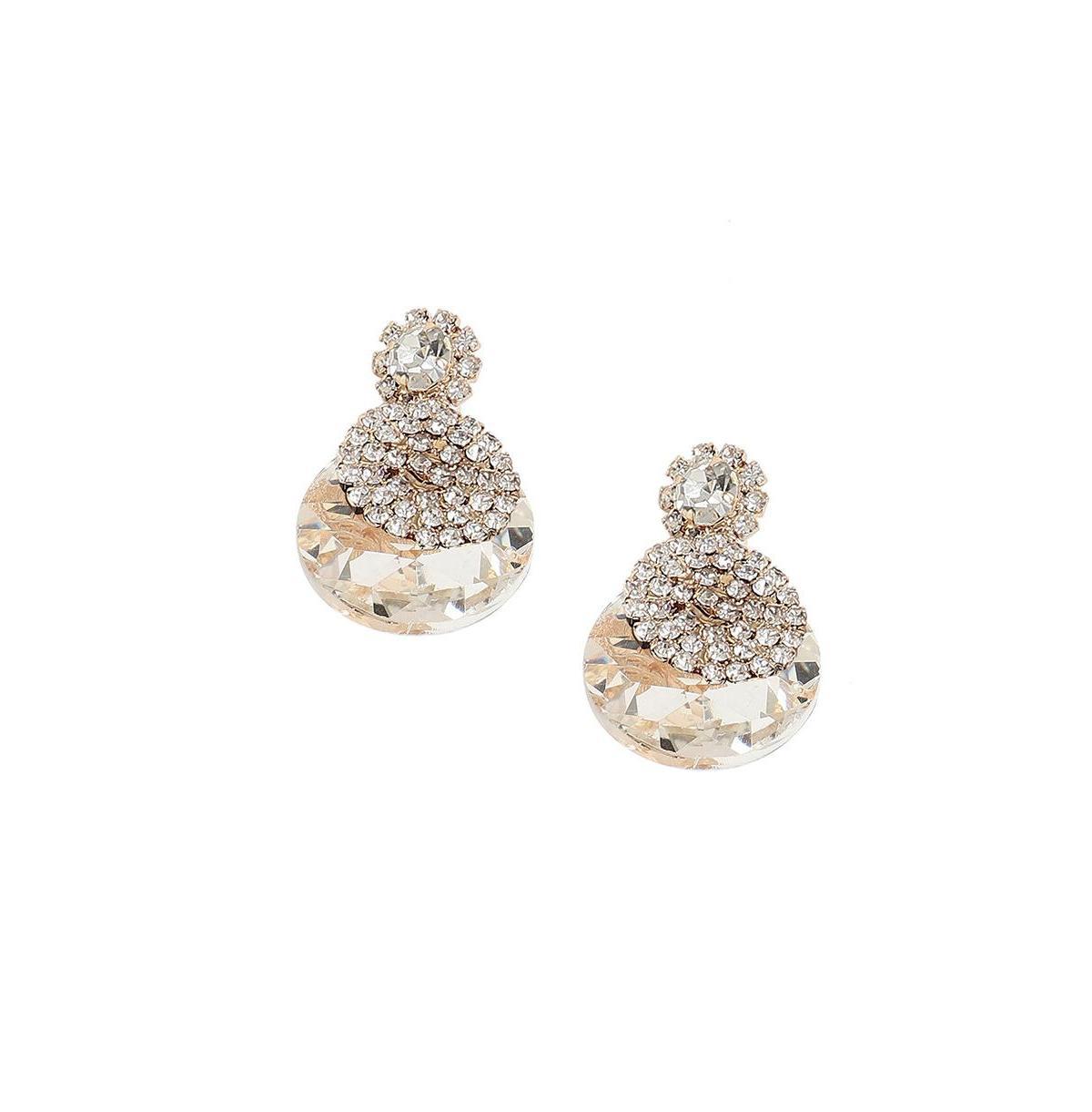 Sohi Womens Silver Stone Drop Earrings Product Image