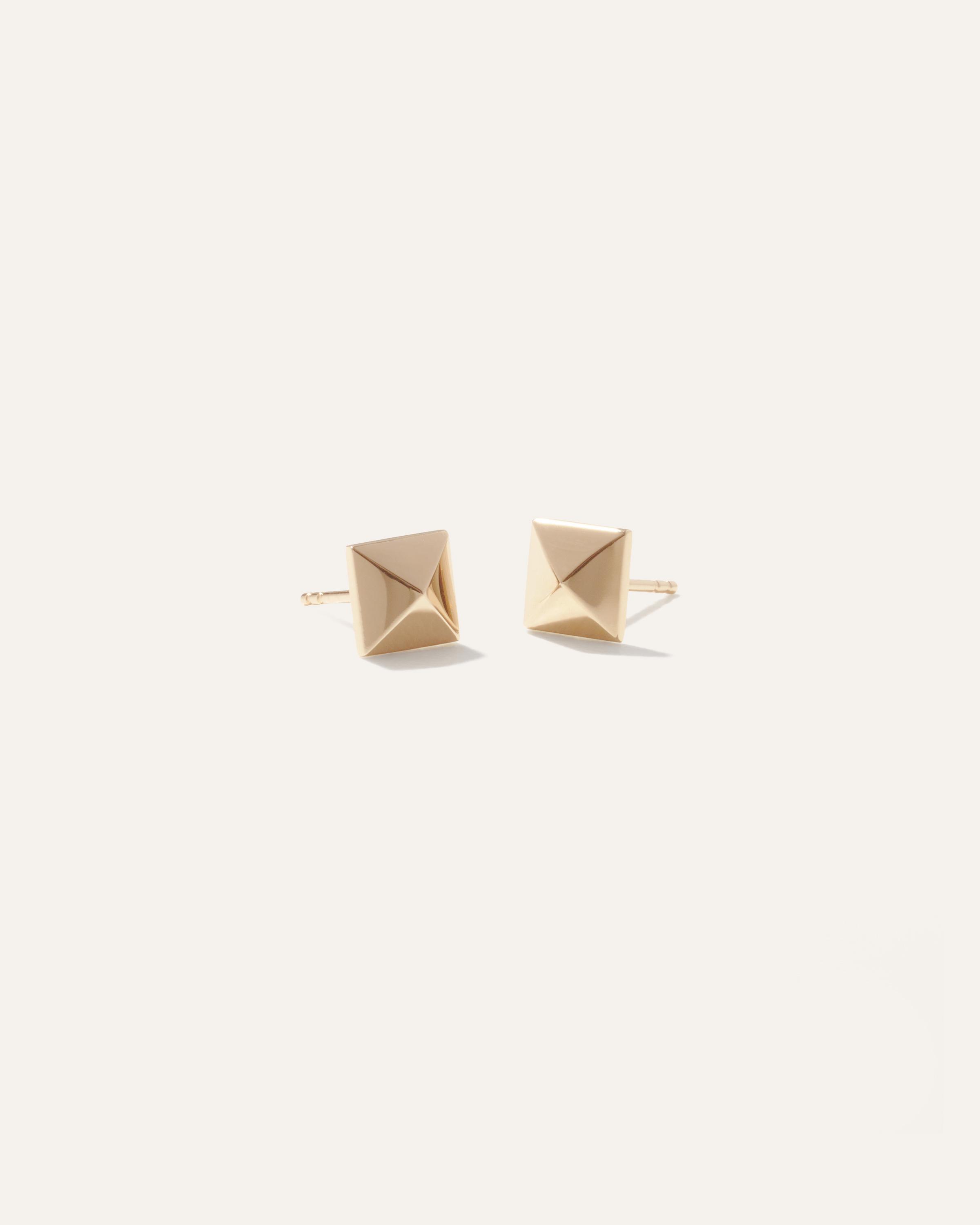 14k Gold Pyramid Studs Product Image