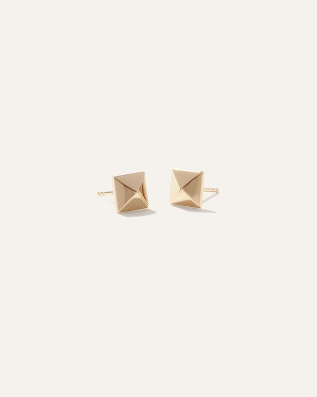 Womens 14K Gold Pyramid Stud Earrings in Yellow Gold by Quince Product Image