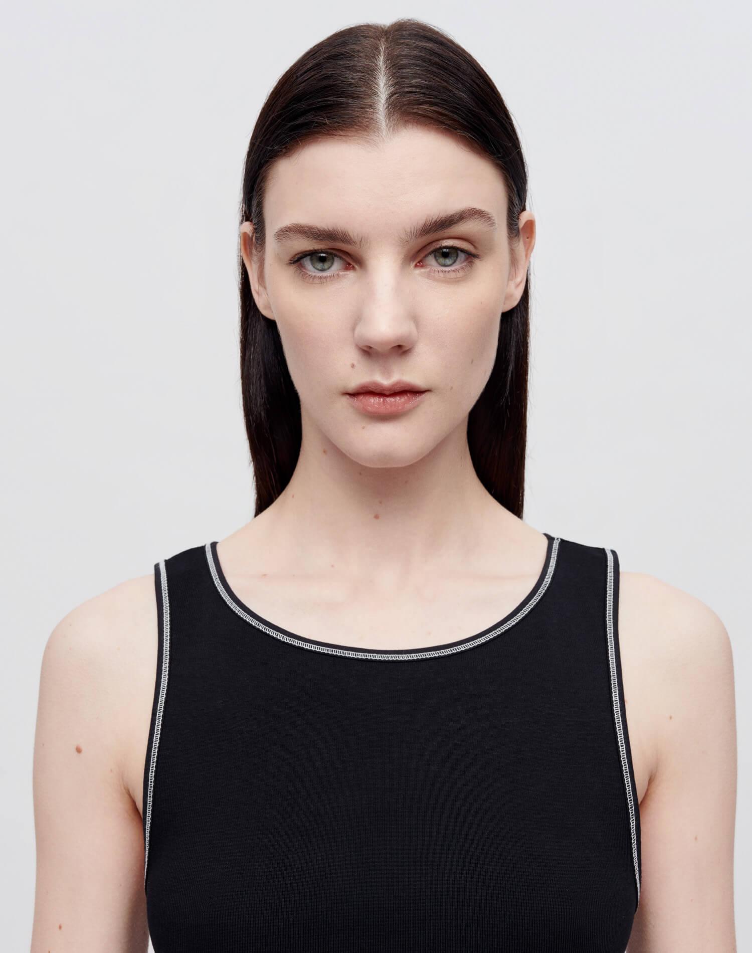 Sporty Contrast Dress - Black With White Female Product Image