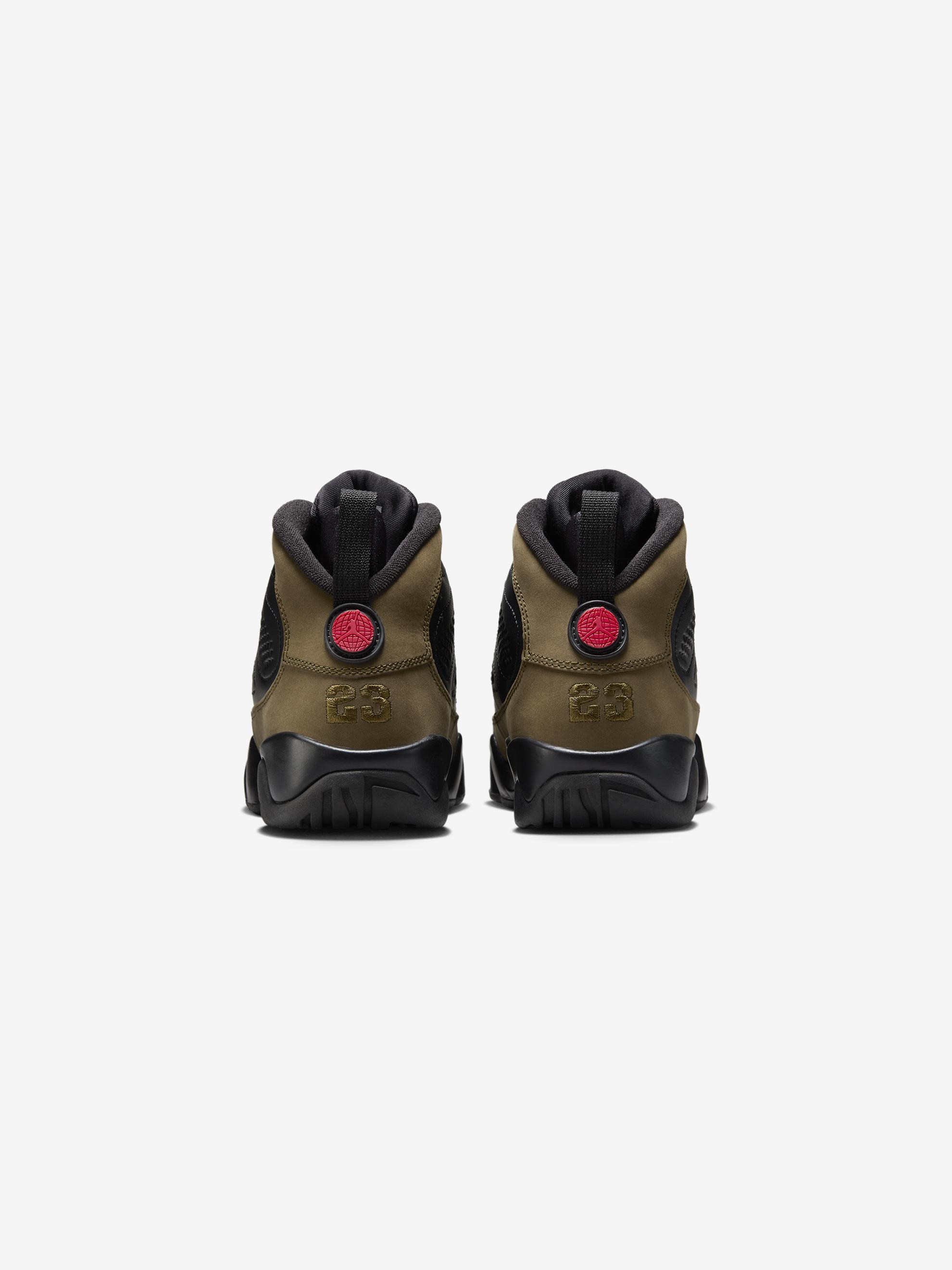 AIR JORDAN 9 RETRO (GS) (BLACK/TRUE RED-LIGHT OLIVE) Product Image