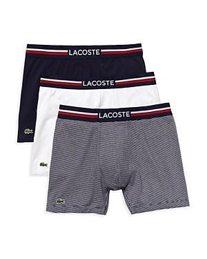 Lacoste Cotton Stretch Jersey Long Boxer Briefs, Pack of 3 Product Image