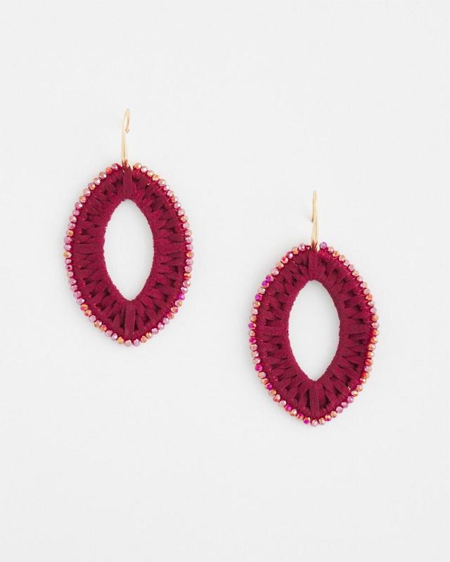 No Droop Berry Faux Suede Earrings   Chico's - Berry Compote - Women Product Image