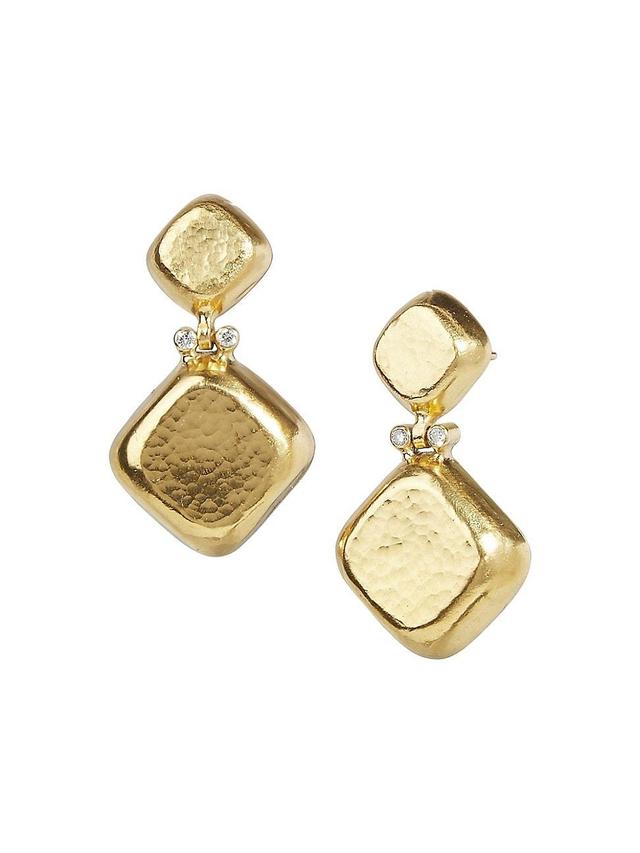 Womens Bon-Bon 24K Yellow Gold & Diamond Double-Drop Earrings Product Image