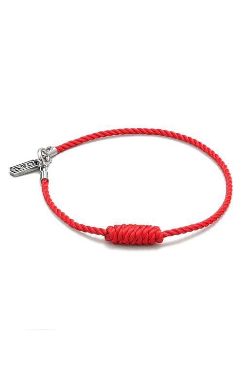 Mens Red Rope Knotted Bracelet Product Image