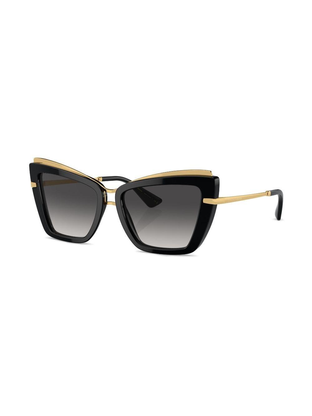 Double-layer Cat-eye Sunglasses In Gold Product Image