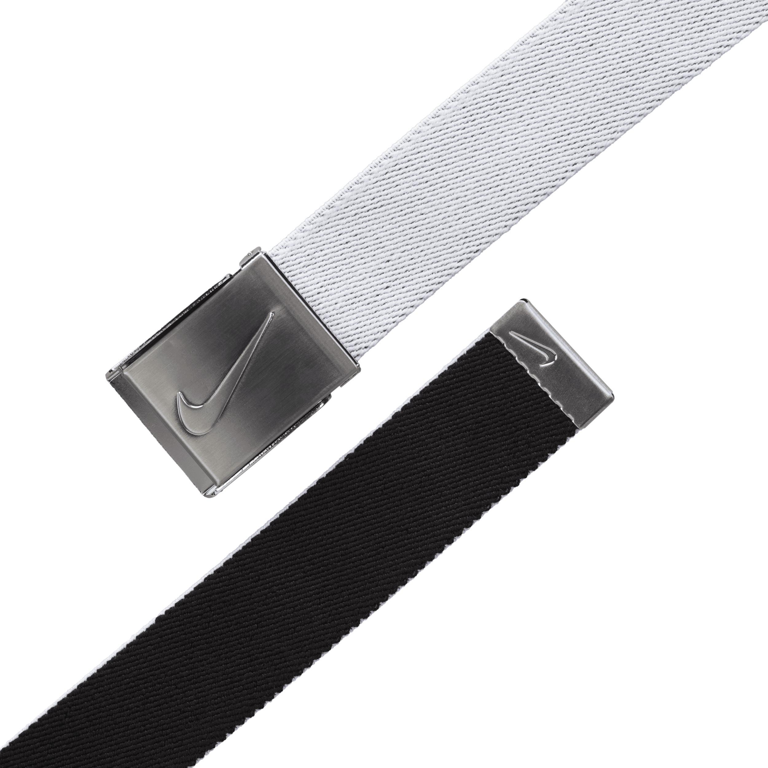 Nike Mens Reversible Stretch Webbing Golf Belt, White/Black Product Image