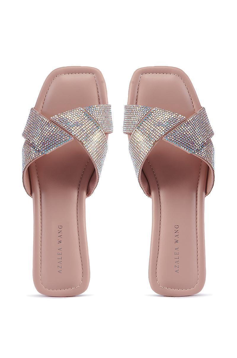 AZALEA WANG GOLDEN SEAL PINK FLAT SANDAL Product Image