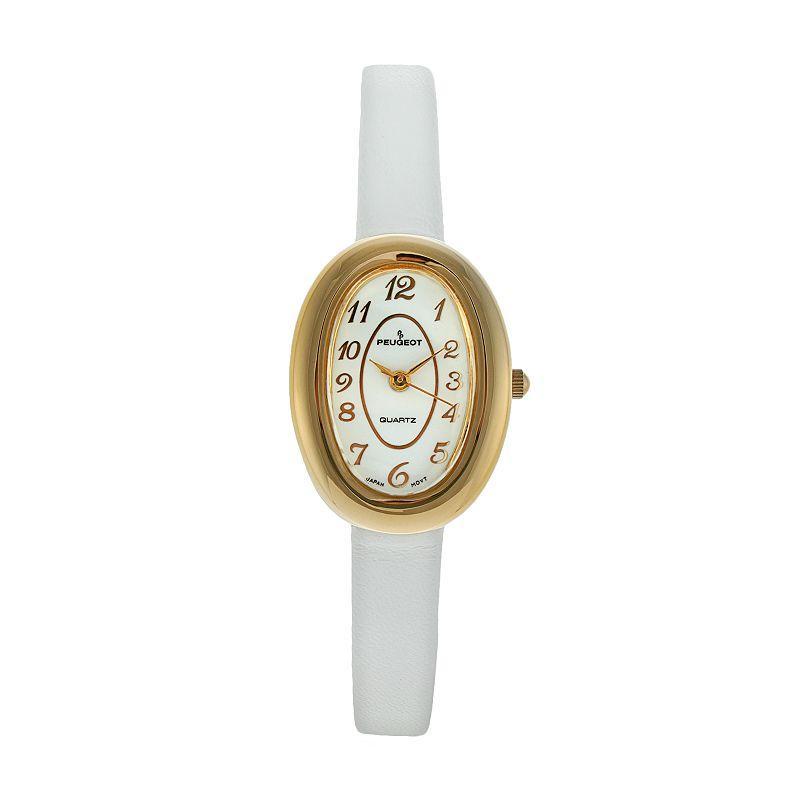 Peugeot Womens Leather Watch - 380-17, White Product Image