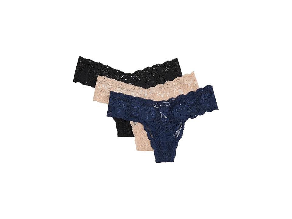 Cosabella Never Say Never 3 Pack Lowrider Thong (Sette/Black/Navy Blue) Women's Underwear Product Image